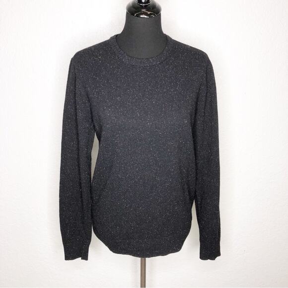 YMC charcoal gray black confetti wool silk blend sweater size Small - Picture 1 of 14